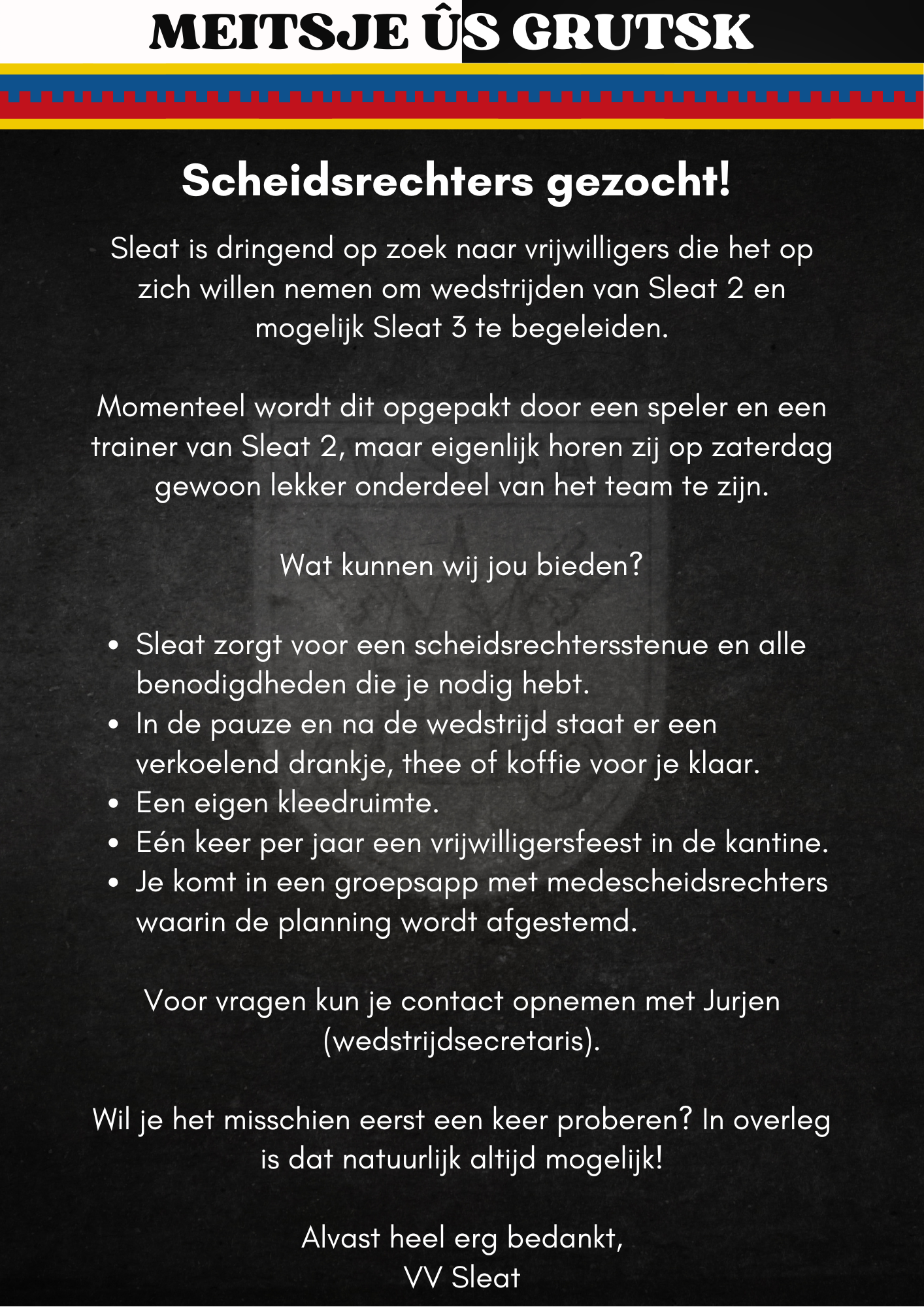 Scheidsrechters gezocht